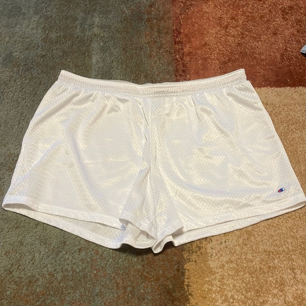 White Champion Mesh Shorts